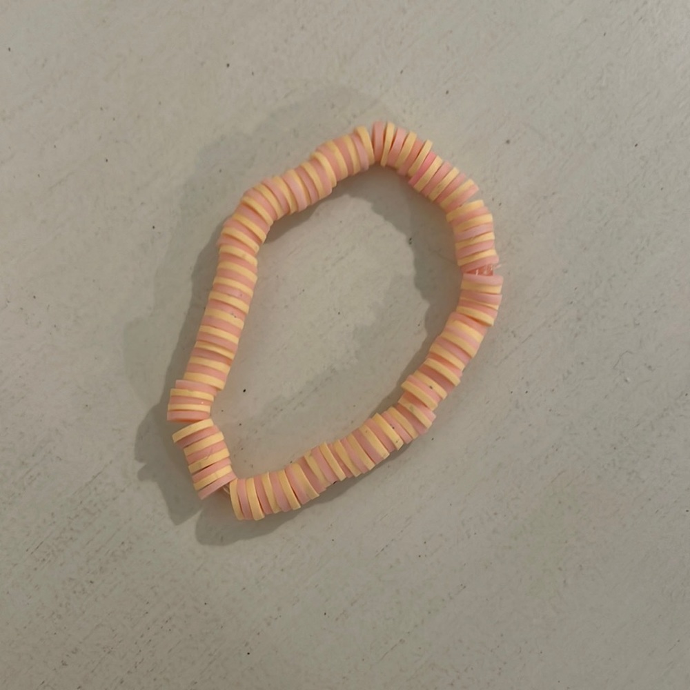 Yellow and pink beaded braclet